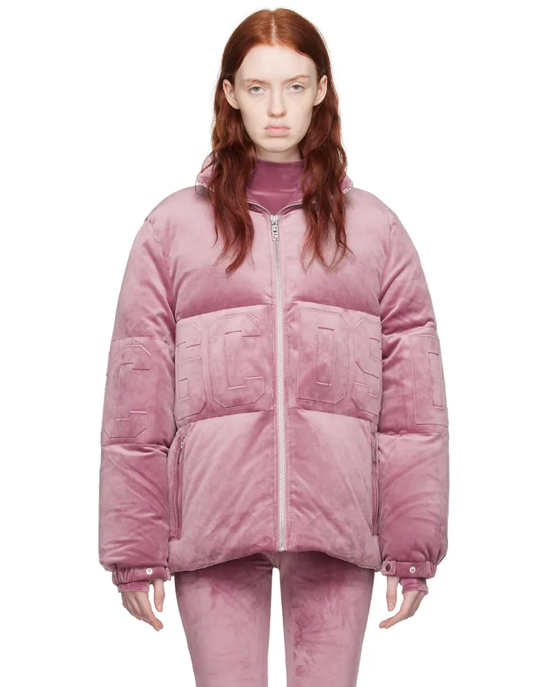 GCDS Pink Embossed Down Jacket 62