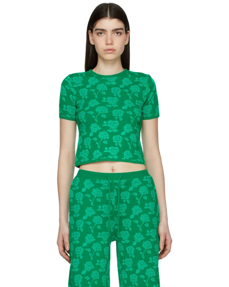 pushBUTTON Green Polyester T-Shirt 905w