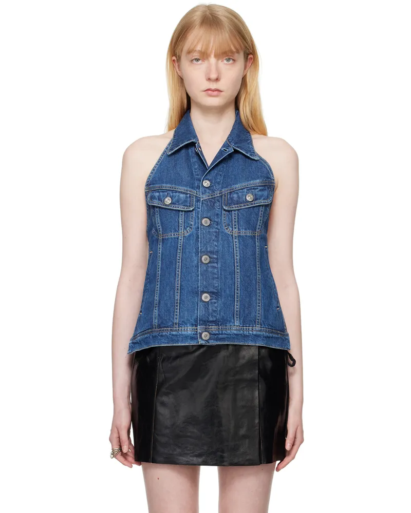 Our Legacy Indigo Strap Denim Vest Western