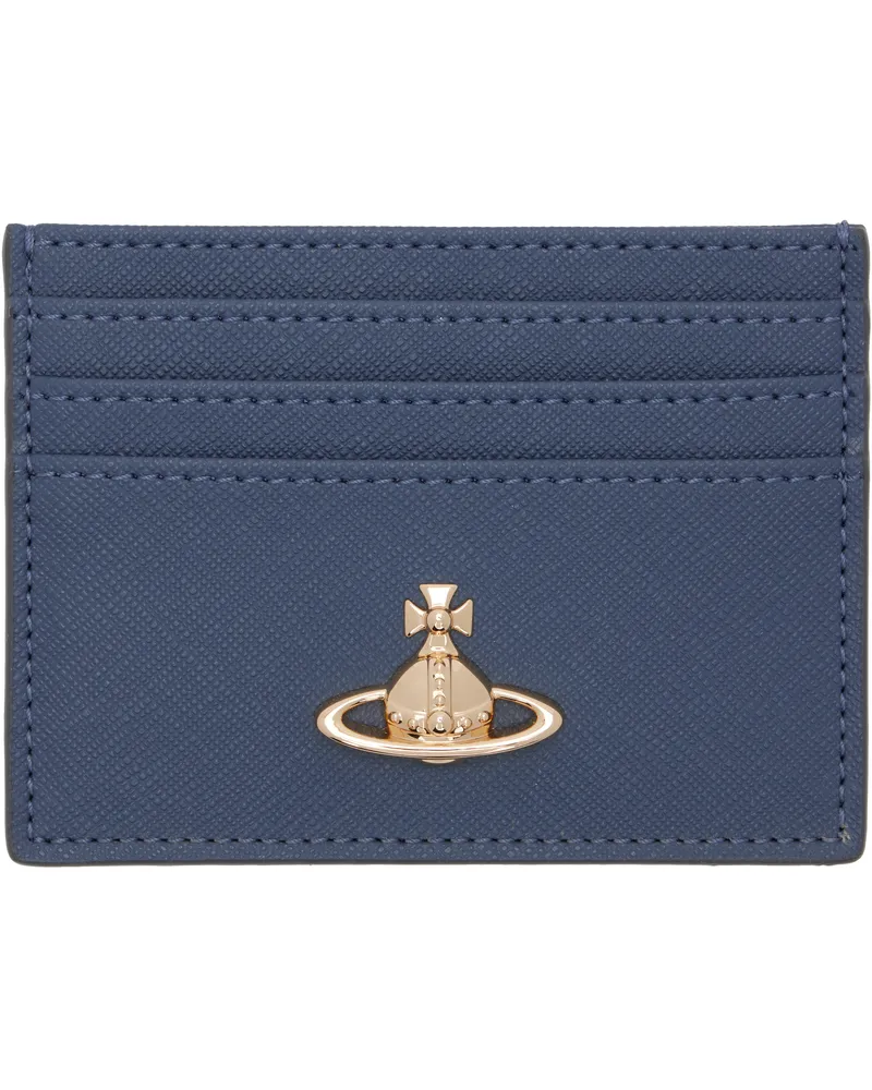Vivienne Westwood Navy Orb Flat Card Holder Aw25-denim