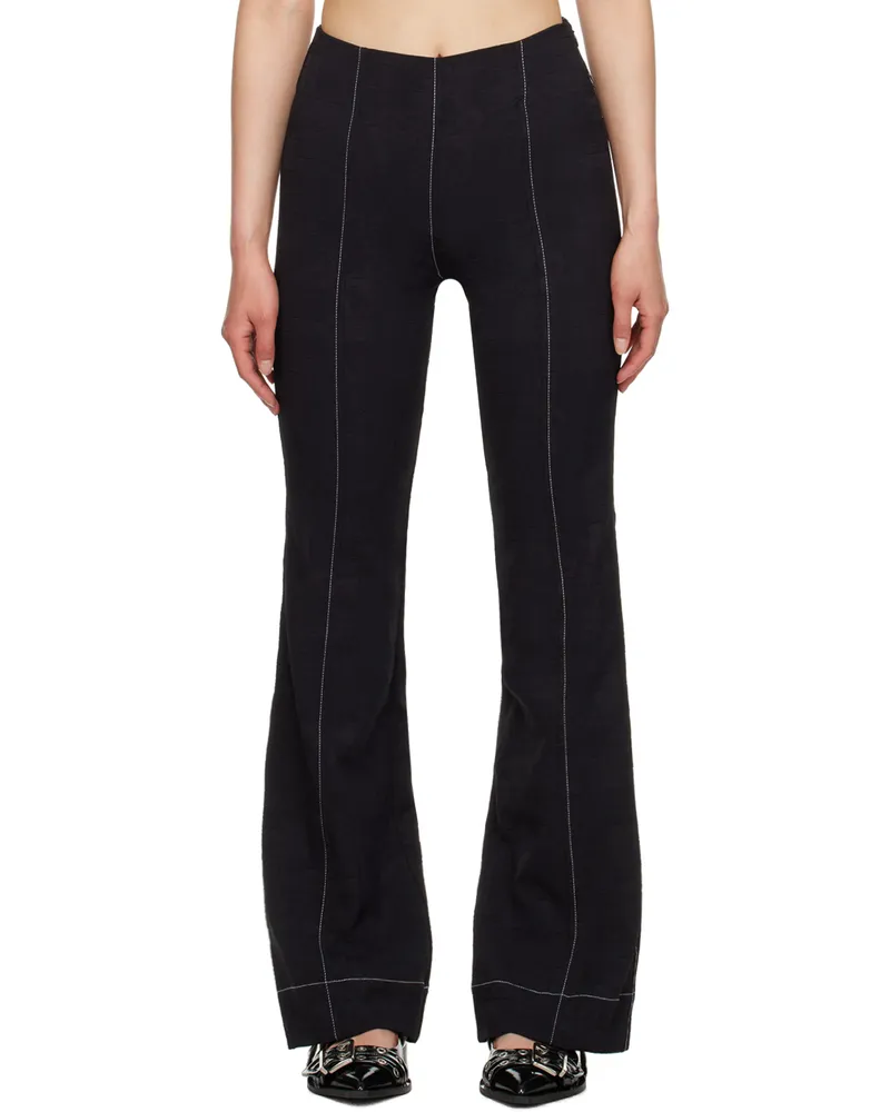 Ganni Black Jacquard Trousers 099