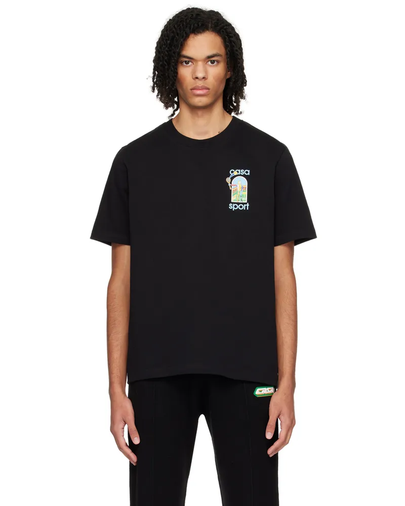 Casablanca Paris Black 'Le Jeu Coloré' T-Shirt Le