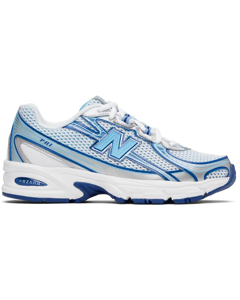 New Balance White & Blue 740 Sneakers Blue