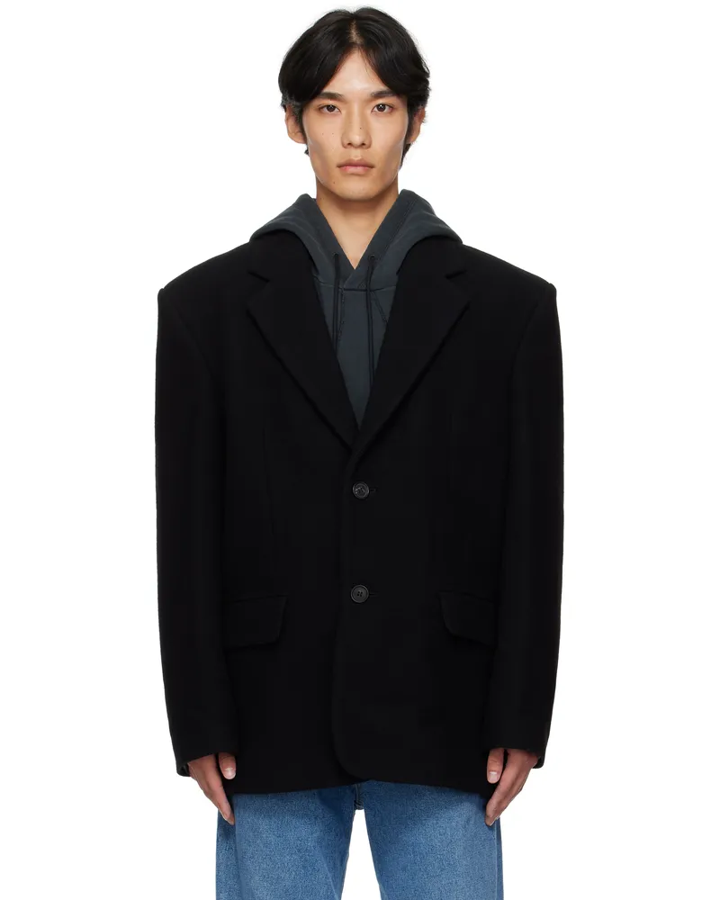 Maison Margiela Black Felted Blazer Black