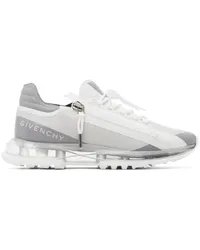 Givenchy Gray & White Spectre Zip Faux-Leather Sneakers 020-grey