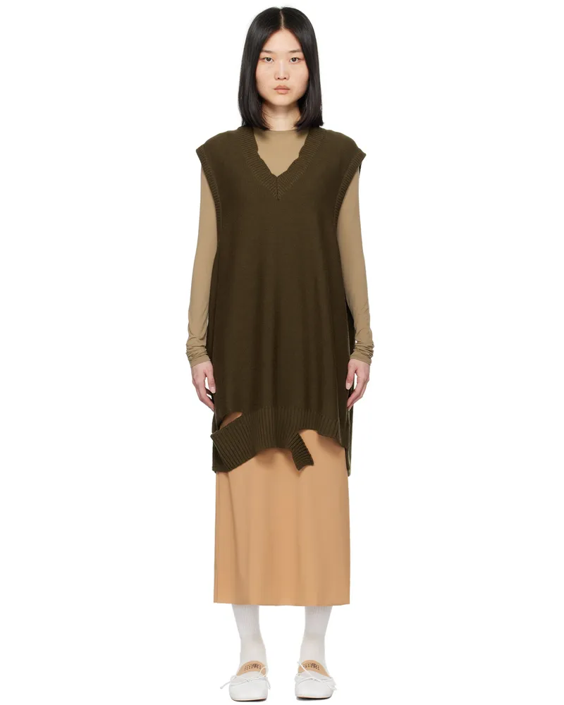 Maison Margiela Khaki Boxy Minidress 727