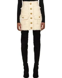 Balmain Off-White Pencil Miniskirt 0aq