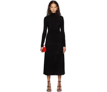 Black Backless Leather Maxi Dress