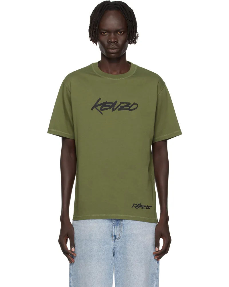 Kenzo Khaki Kenzo Paris Futura 2000 Edition Cotton T-shirt Khaki