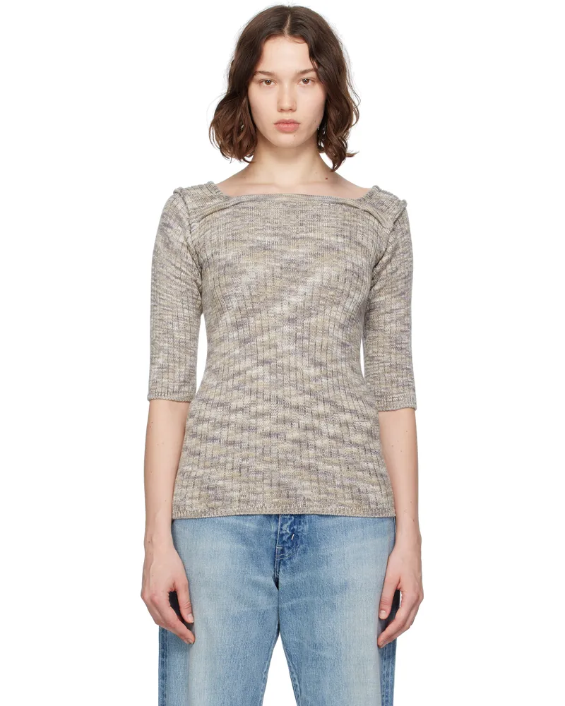Baserange Gray Zampa 3/4 Sweater Grey