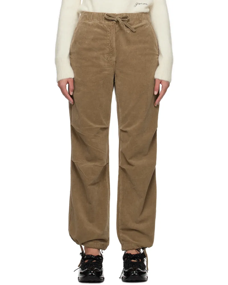 Ganni Tan Drawstring Trousers 019