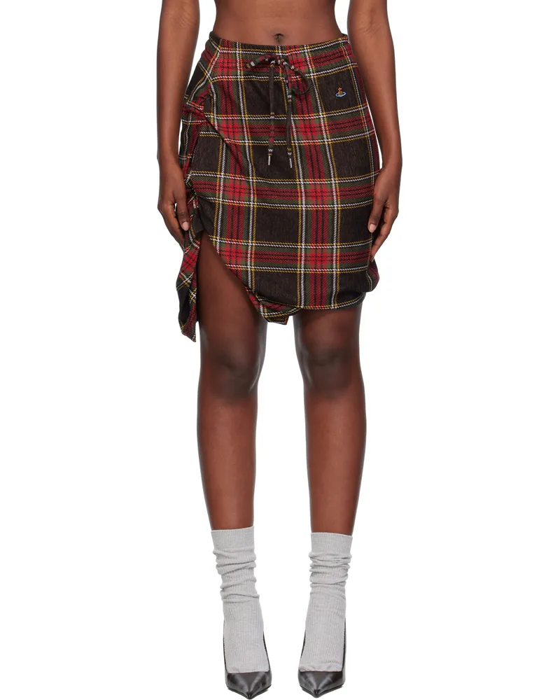 Vivienne Westwood Red & Green Side Panther Miniskirt N204