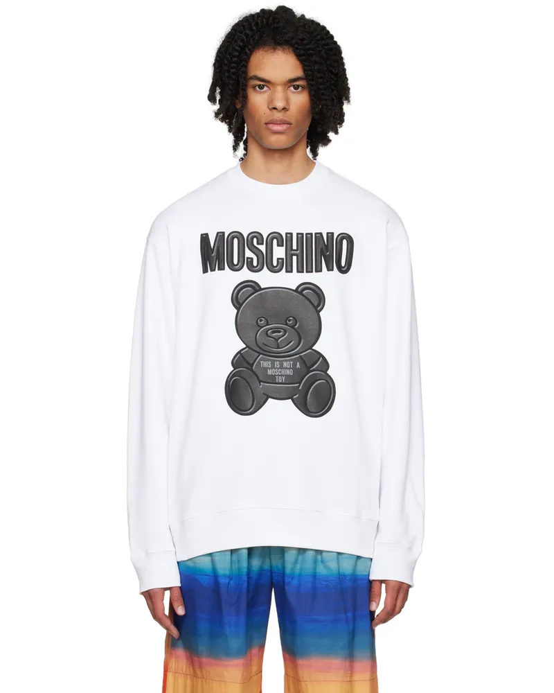 Moschino White Teddy Bear Sweatshirt A1001