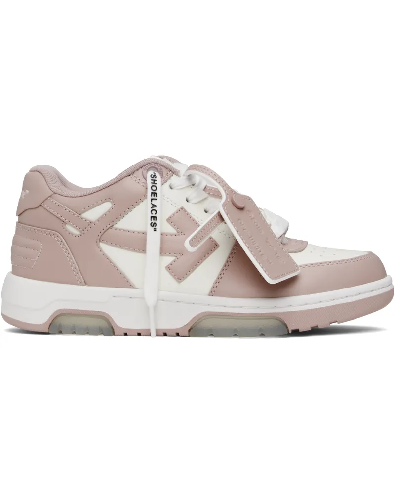 OFF-WHITE White & Pink Out Of Office Calf Leather Sneakers White