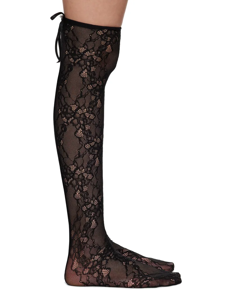 AMBUSH Black Lace Ribbon Socks 19