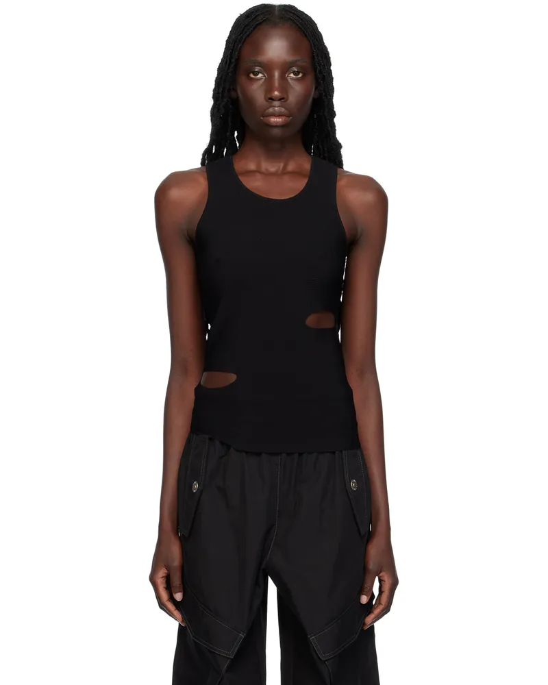Dion Lee Black Slit Tank Top Black