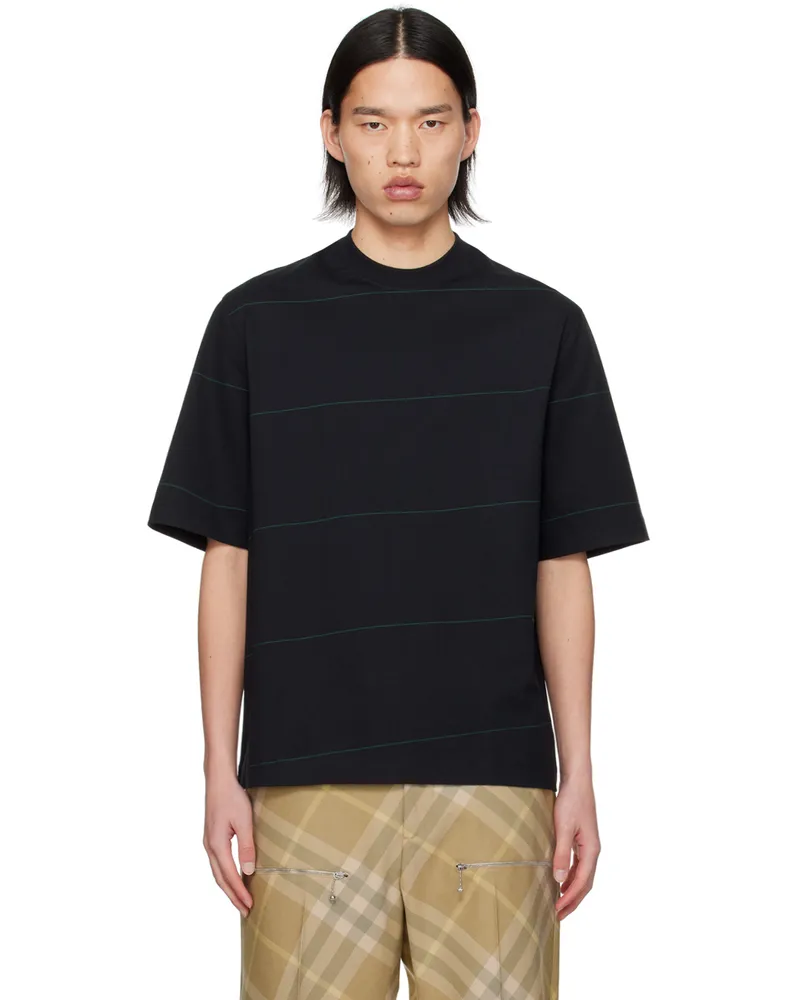 Burberry Black Striped T-Shirt Black