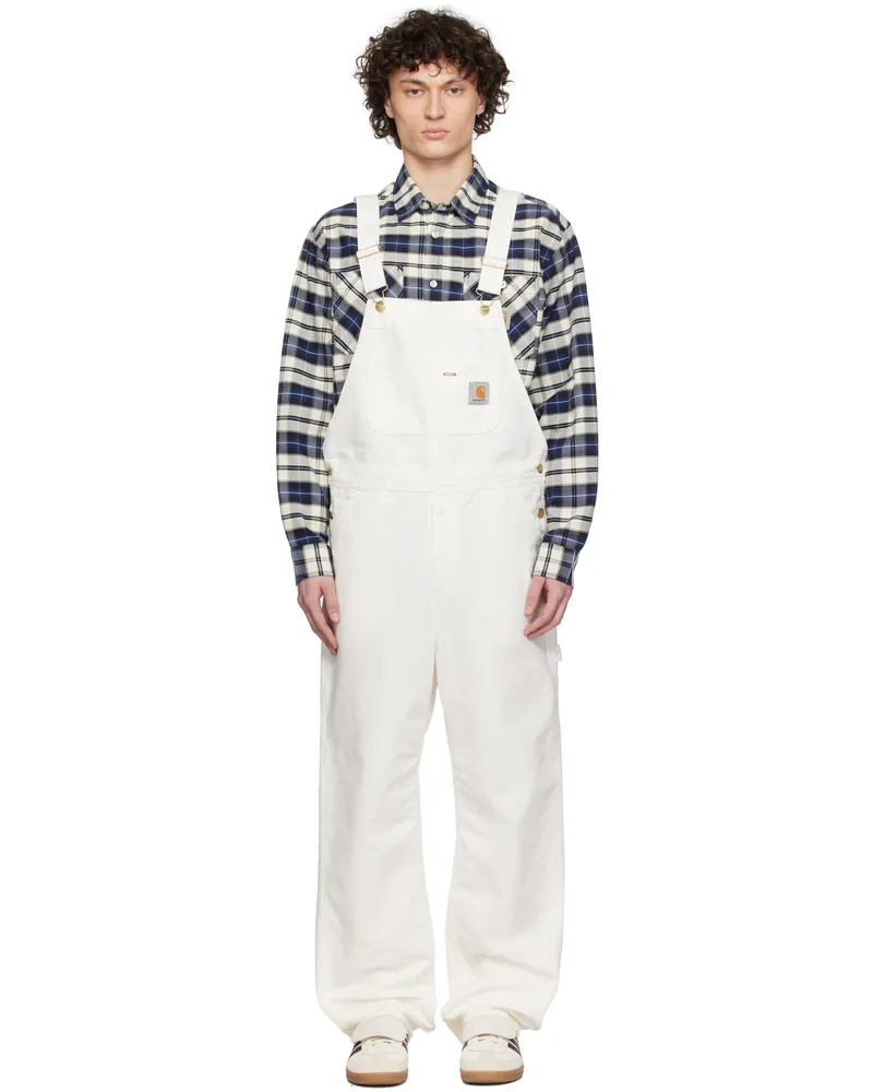 Carhartt WIP White Bib Overalls D602