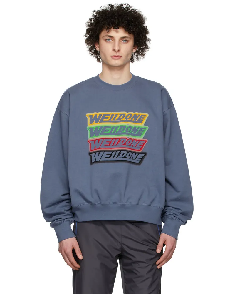 WE 11 DONE Navy French Terry Sweatshirt Navy