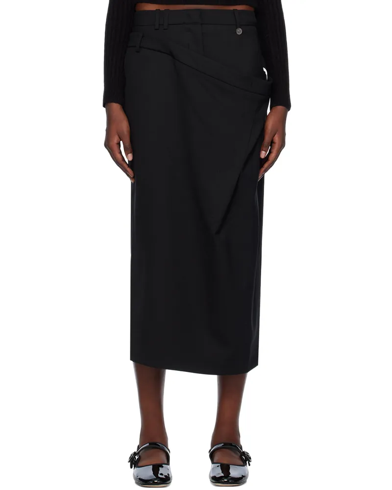 lesugiatelier Black Layered Maxi Skirt Black