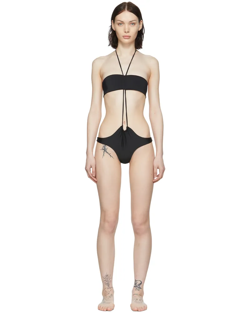 DU CIEL SSENSE Exclusive Black Marseille One-Piece Swimsuit Black