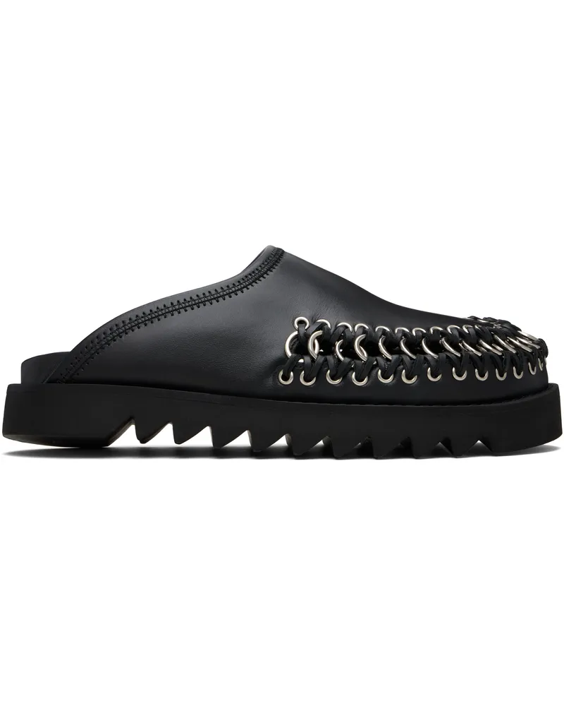 Toga Black Leather Loafers Black