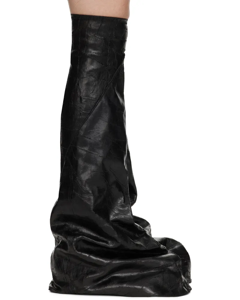 DRKSHDW by Rick Owens Black Porterville Fetish Tall Boots 911