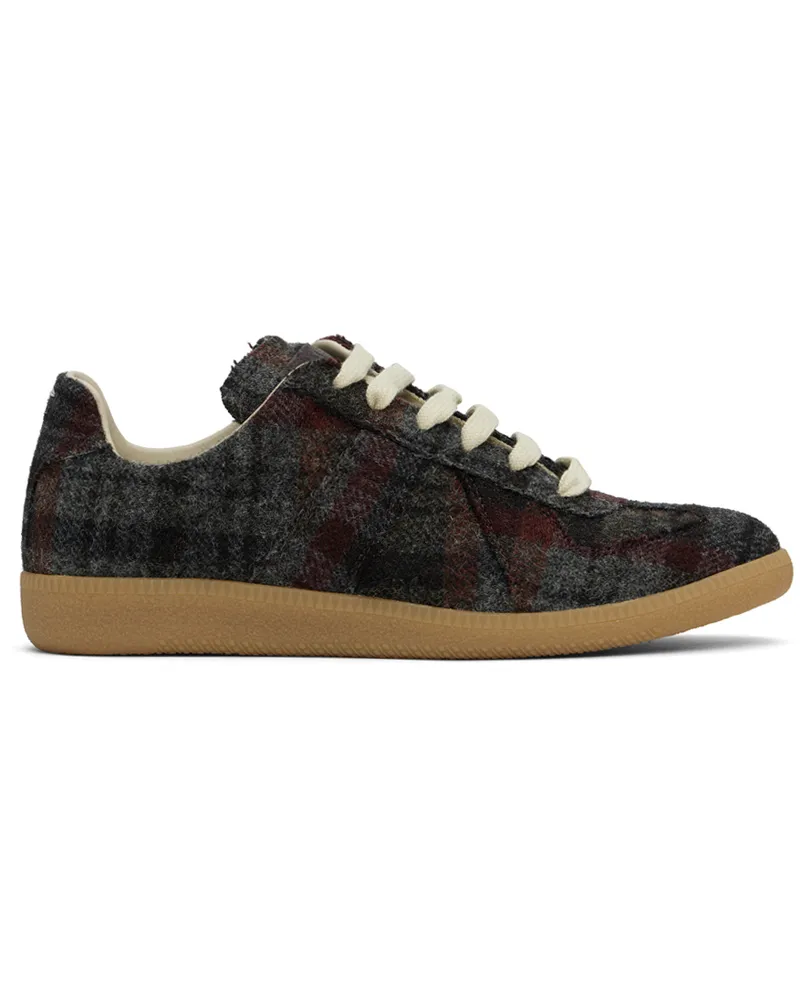Maison Margiela Gray & Burgundy Recicla Replica Sneakers Ha502