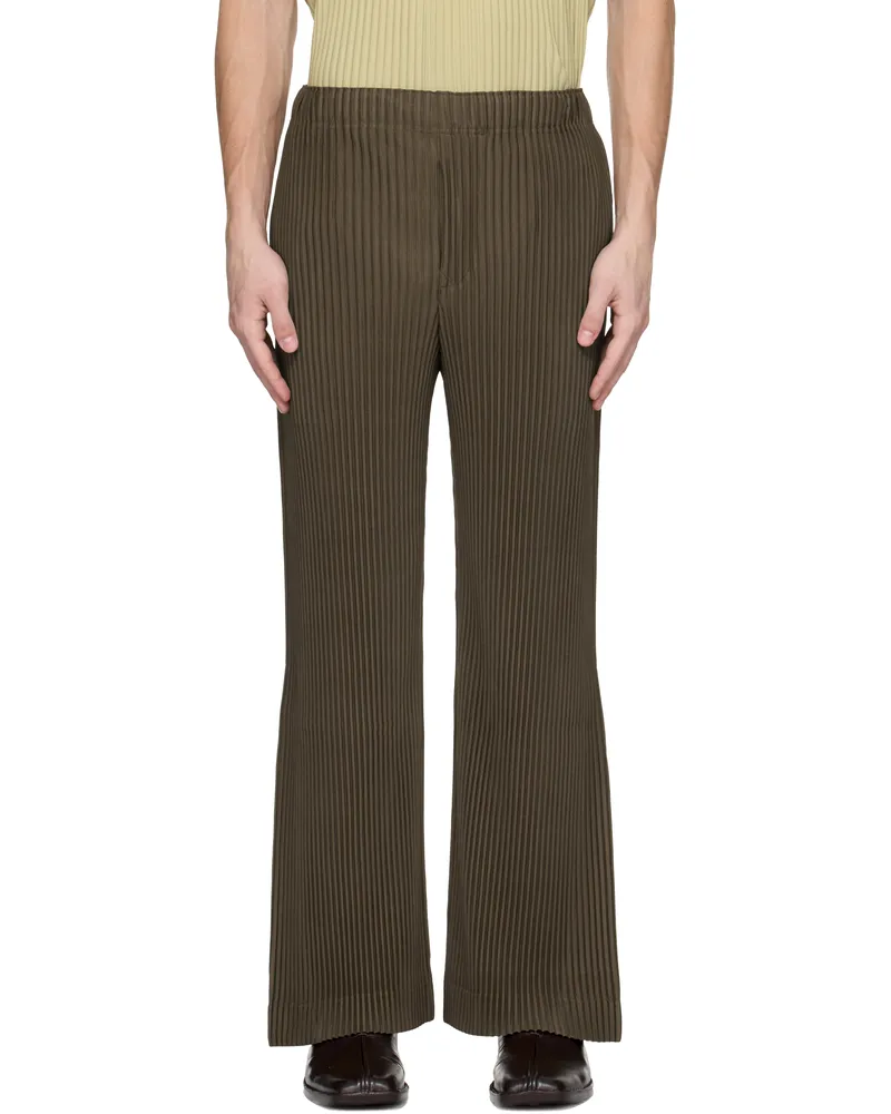 Issey Miyake Brown Pleats Bottoms Trousers 48-sepia