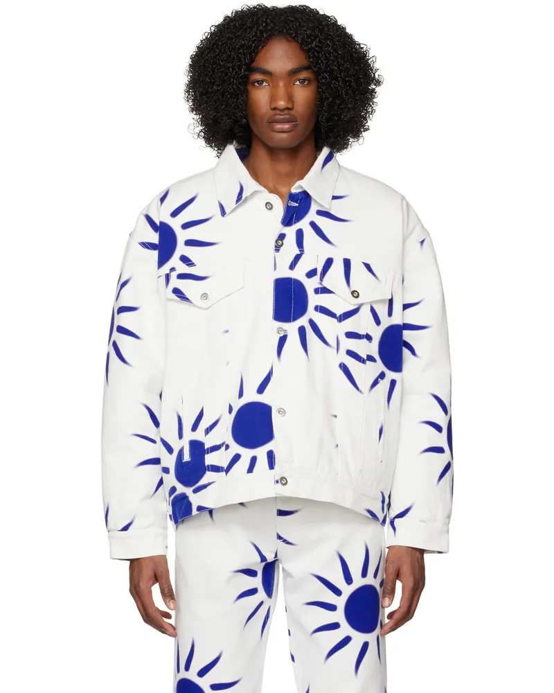 Liberal Youth Ministry White Printed Denim Jacket 2