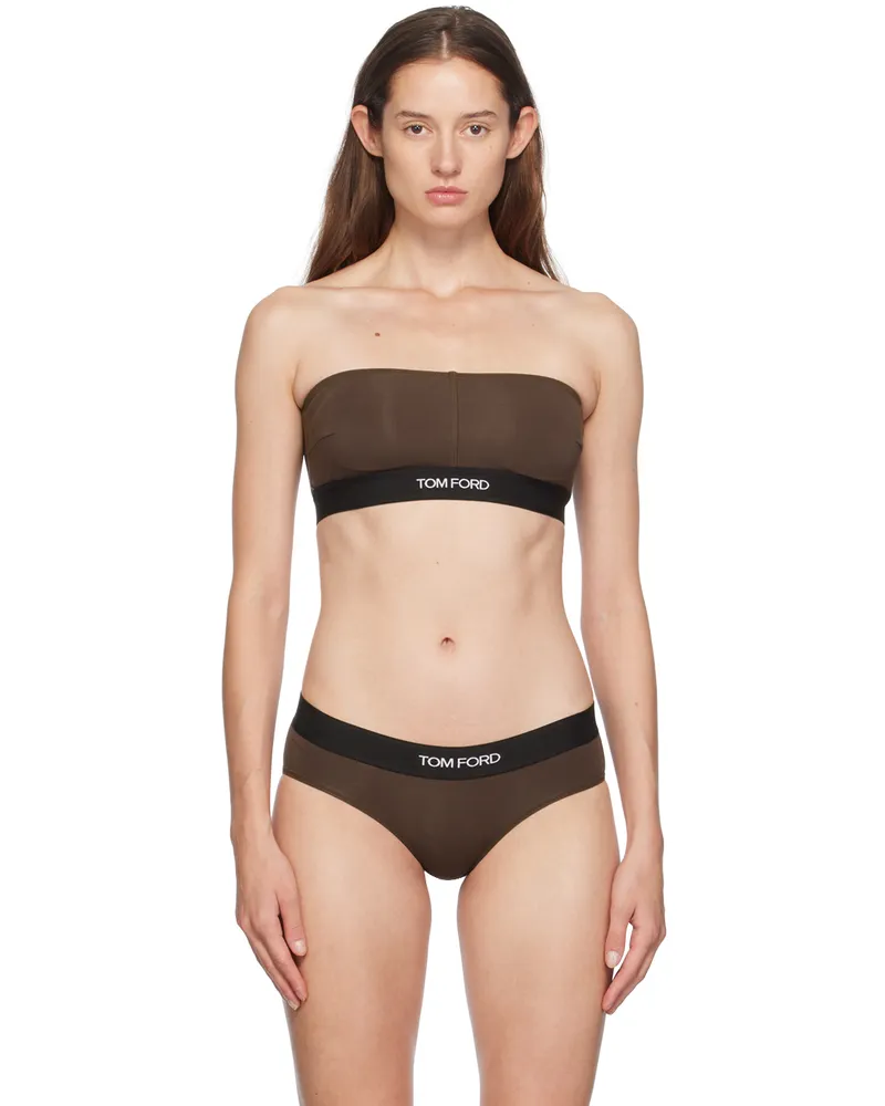 Tom Ford Brown Modal Signature Bandeau Bra Kb915