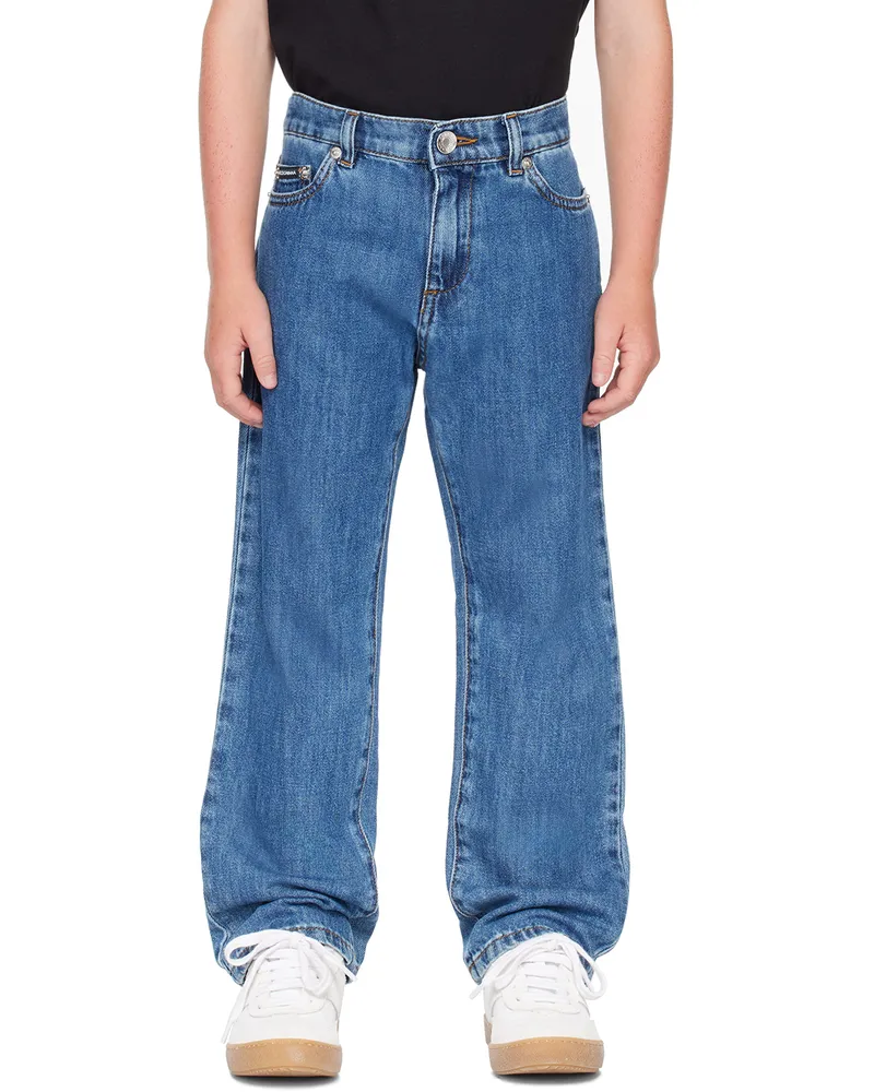 Dolce & Gabbana Kids Blue Five-Pocket Jeans B0013