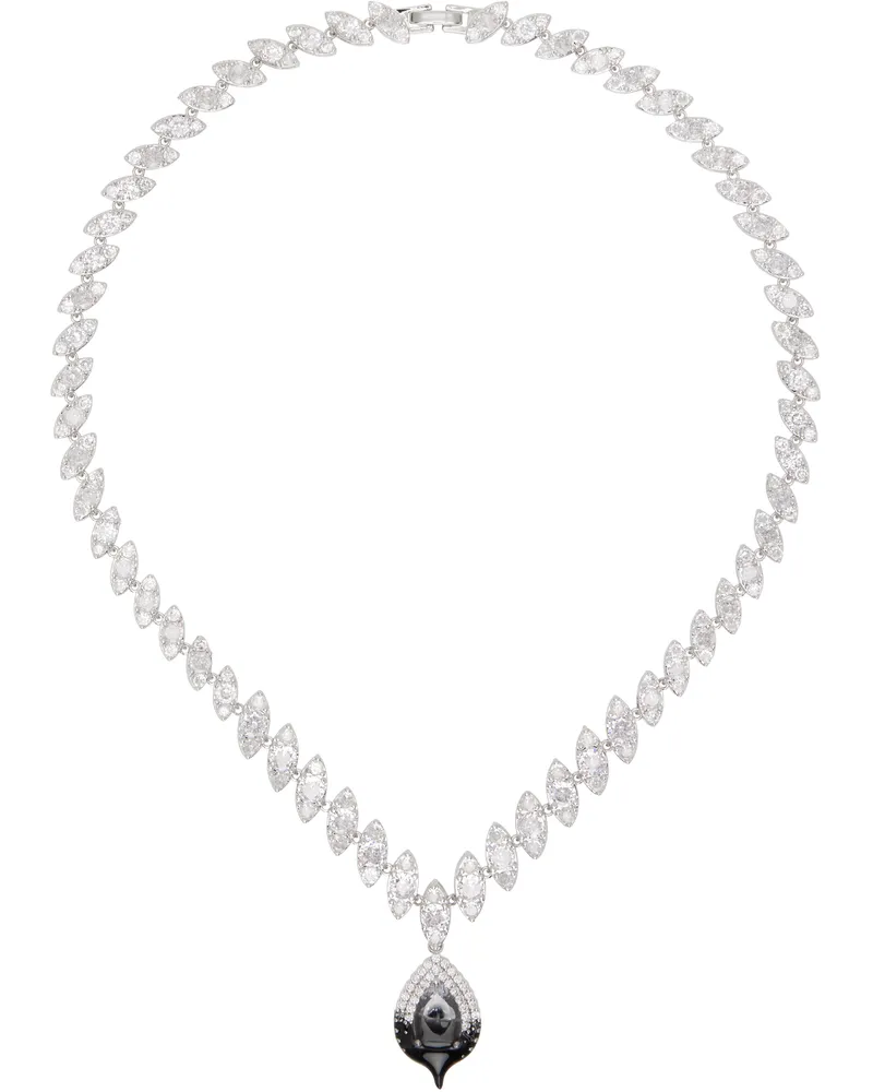 OTTOLINGER SSENSE Exclusive Silver Diamond Dip Necklace Black