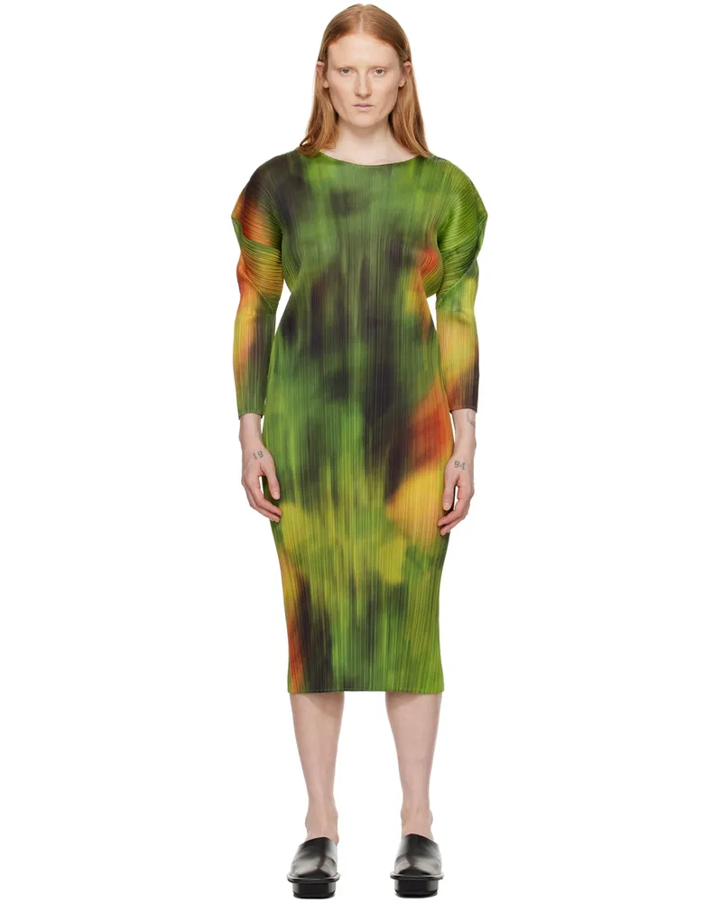 Issey Miyake Green Printed Maxi Dress 58