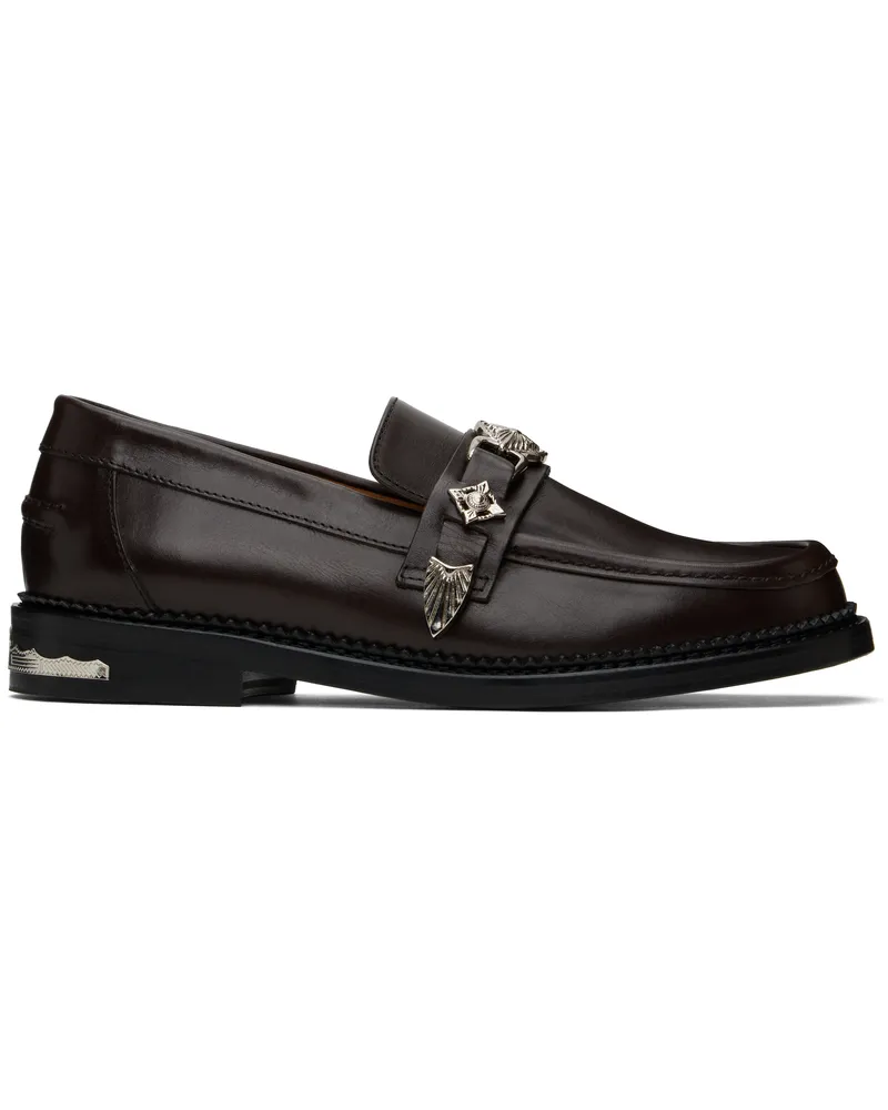 Toga SSENSE Exclusive Brown Metal Loafers Dark