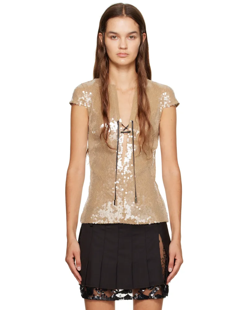 16ARLINGTON Taupe Seer T-Shirt Smoke