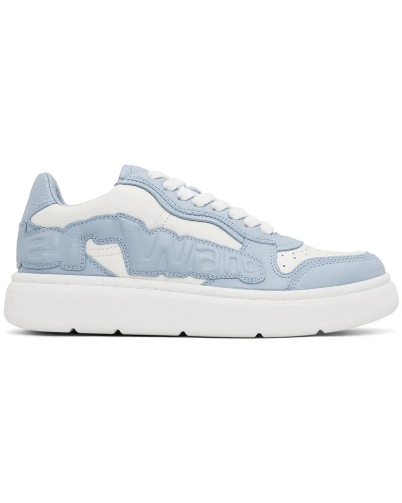 Alexander Wang White & Blue Puff Pebble Leather Sneakers 976white