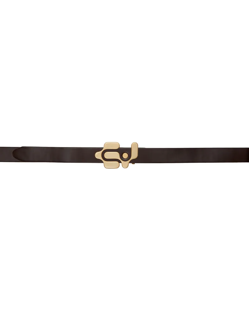 Eytys Brown Trade Belt Gold