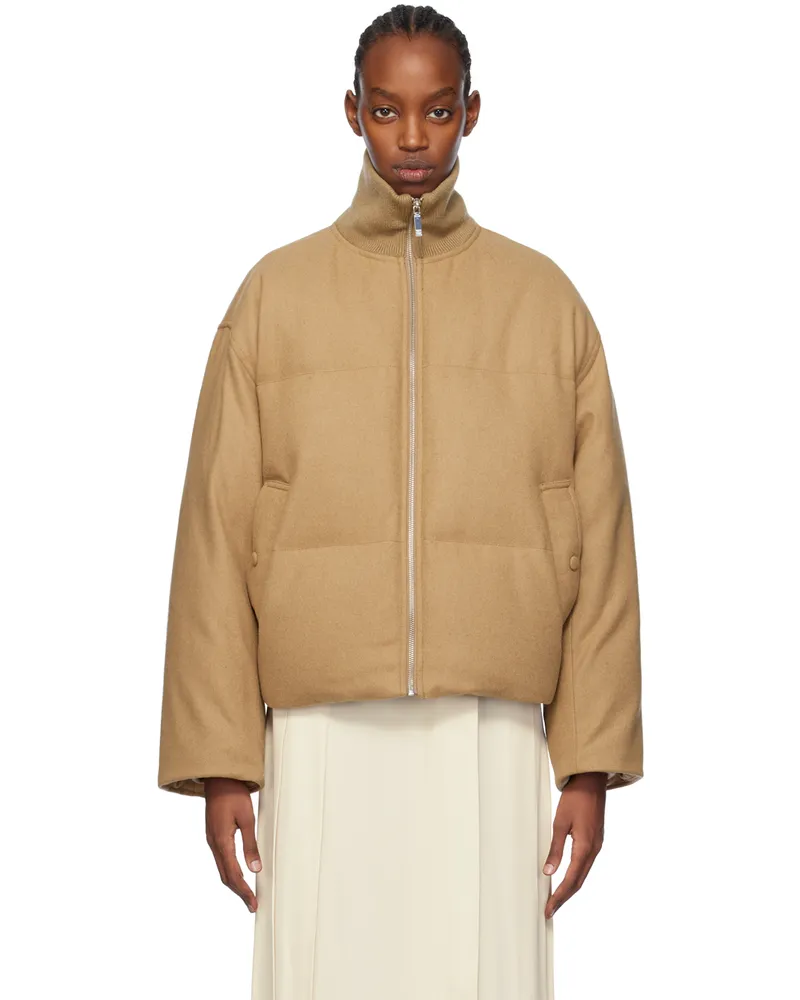 Totême Beige Funnel Neck Down Jacket 165