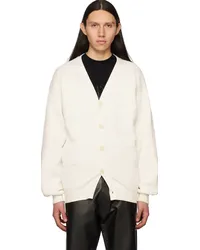 VTMNTS White Barcode Cardigan White