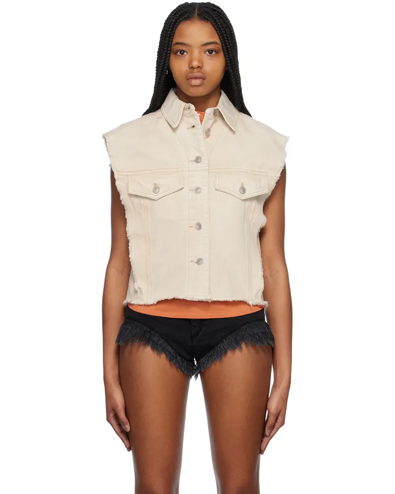 Étoile Isabel Marant Beige Tyra Denim Vest 23ec
