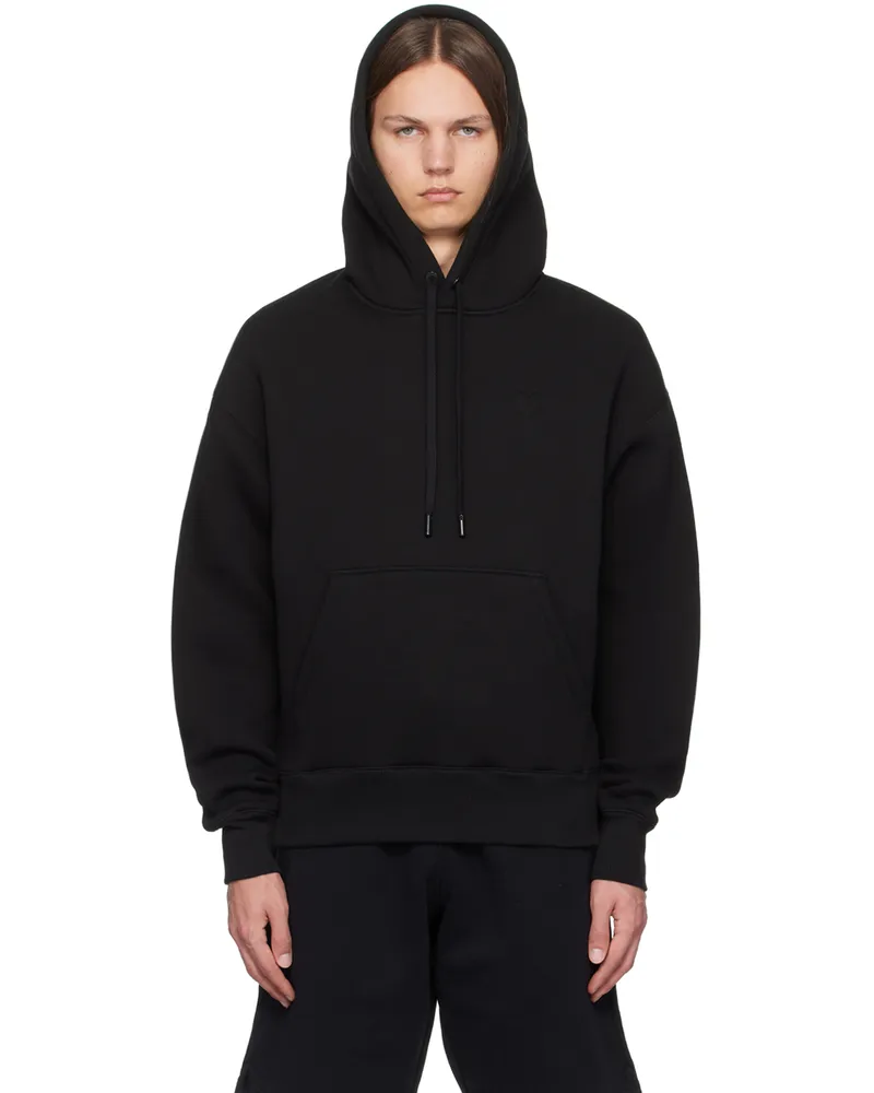 AMI Paris Black Ami de Coeur Hoodie Black