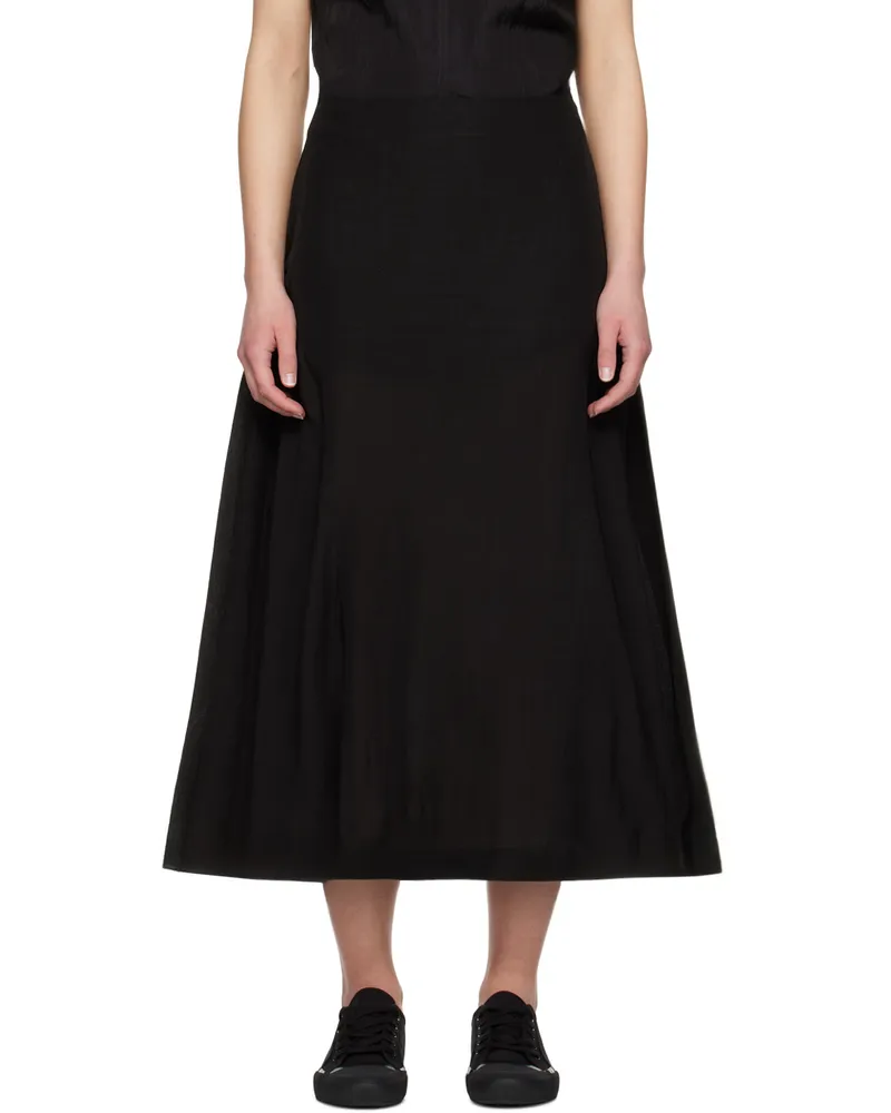 Studio Nicholson Black Centro Midi Skirt Black