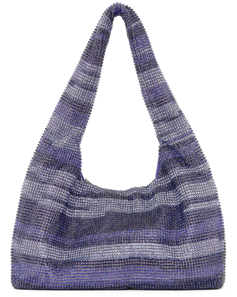 KARA Purple Mini Crystal Mesh Shoulder Bag Purple