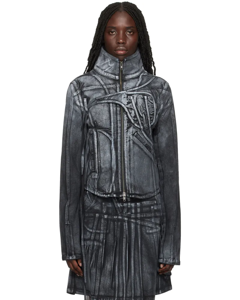 OTTOLINGER Black Trompe œil Denim Jacket Black