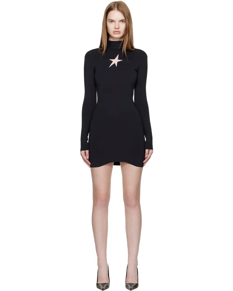 Thierry Mugler Black Star Long Sleeve Minidress 1999
