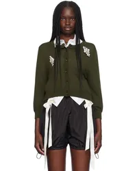 Simone Rocha Green Embellished Cardigan Moss