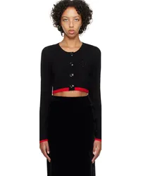 Ganni Black Cropped Cardigan Black