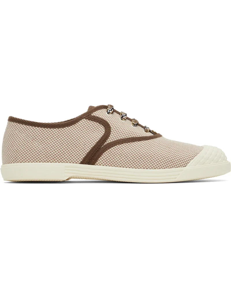 Valentino Garavani Off-White & Brown 'Bay By Bay' Canvas Sneakers Rhc
