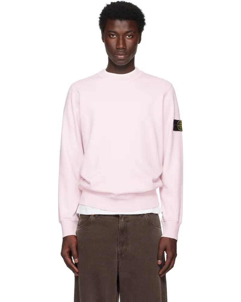 Stone Island Pink 6100044 Organic Cotton Fleece Sweatshirt V0080